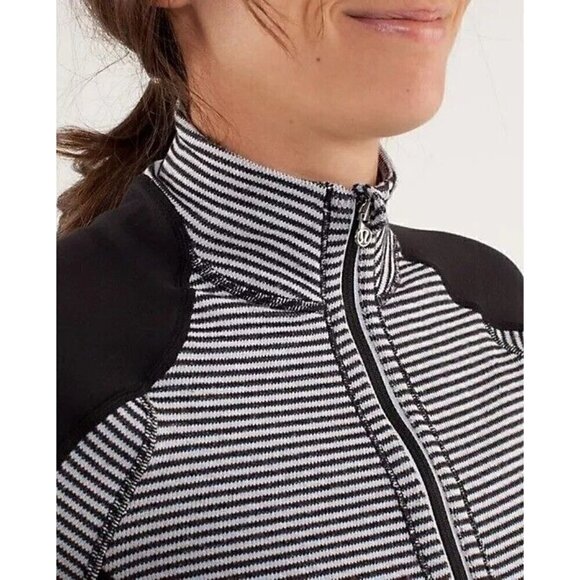 Lululemon Run U-Turn Mini Check Pique Heathered Black White Pullover Top - Picture 14 of 16